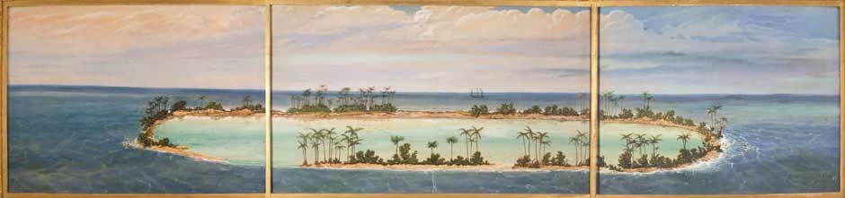 Ernest Griset’s 1871 triptych of an atoll.