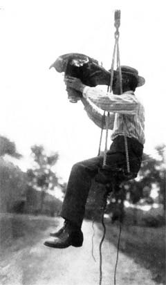 A closer view of Mr. Chubb in the swinging seat